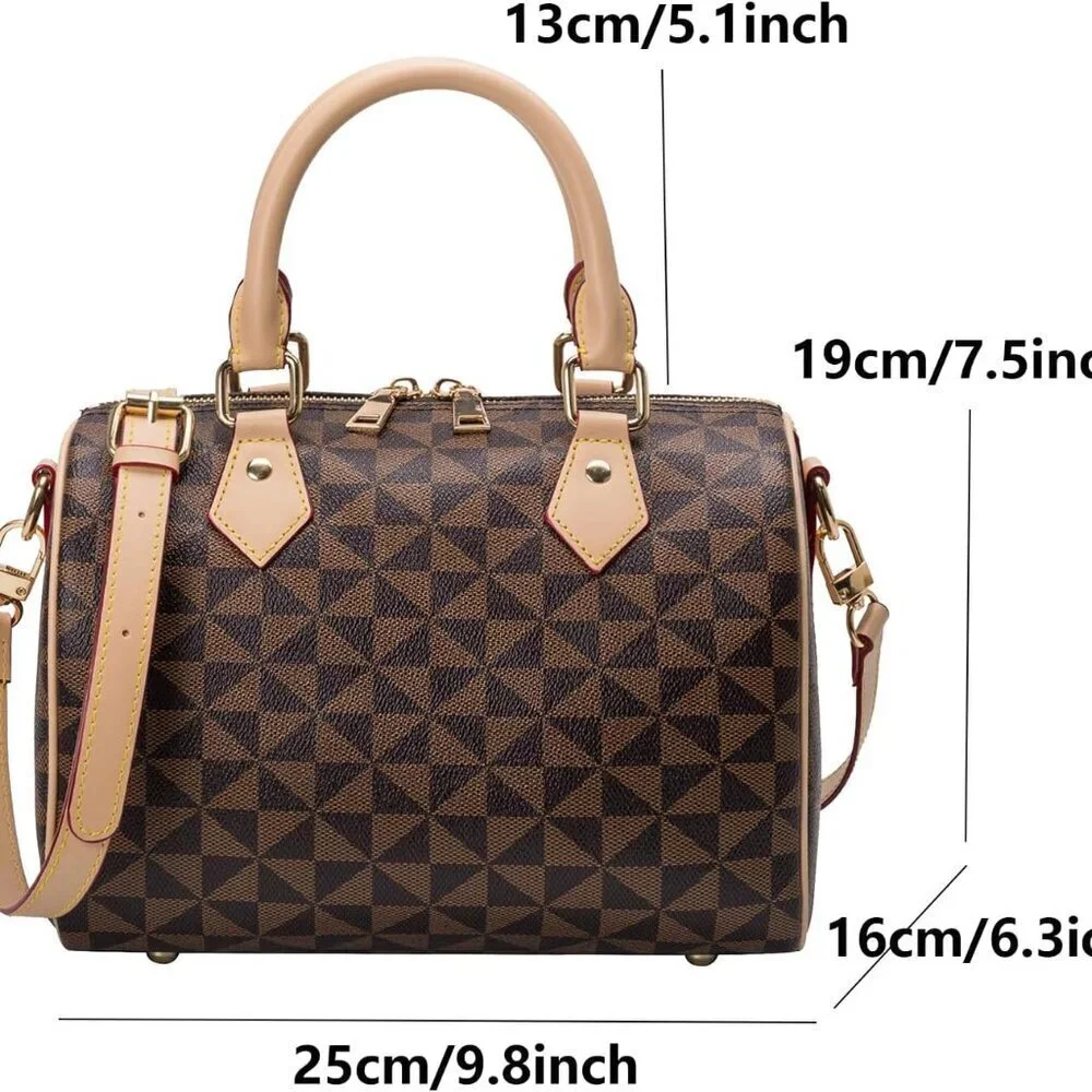 Women’s PU Leather Top Handle Bag Crossbody Satchel Large Purse